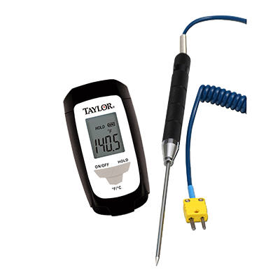 Taylor 9821-PBN Thermocouple Thermometer, with 1.5mm step down 3.9" K-type probe